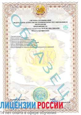 Образец сертификата соответствия (приложение) Сарапул Сертификат OHSAS 18001